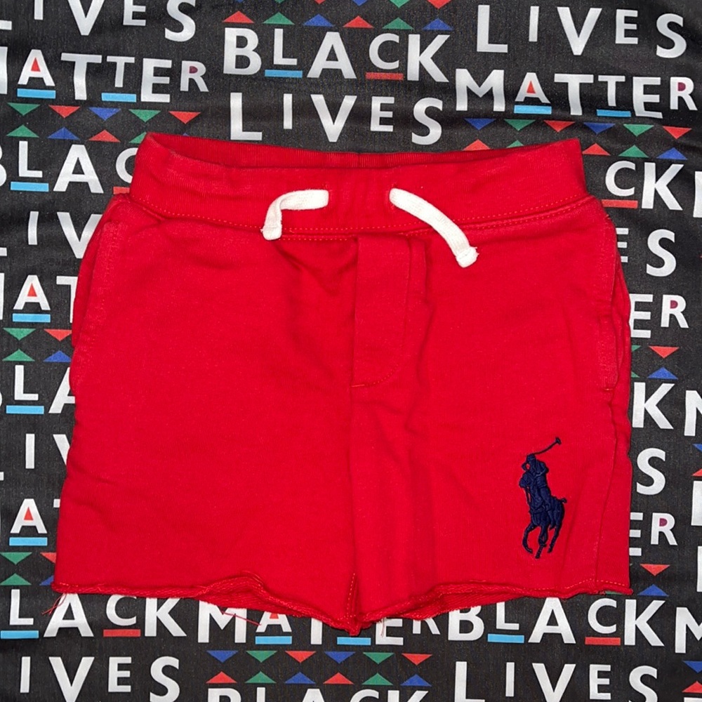 Red Polo drawstring shorts
